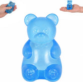 Bear Squishy Toy for Kids Ages 3+ & Adults, Slow Rising Gummy Bear Squeeze Toy, Soft High-Density Foam Sensory Bear for Desk, Classroom, Home & Office(Blue)