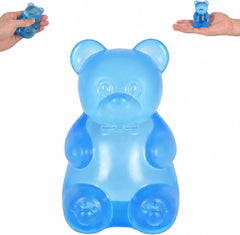 Bear Squishy Toy for Kids Ages 3+ & Adults, Slow Rising Gummy Bear Squeeze Toy, Soft High-Density Foam Sensory Bear for Desk, Classroom, Home & Office(Blue)