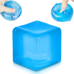 Ice Cube Squishy Stress Ball,1.98"*1.98" Medium Squishy Cube Fidget Toy, Ice Cube Pieces Silent Nice Square Shape Anxiety Sensory Squishy Fidget Toy Slow Rise, Classroom Prizes, Calming(Blue)
