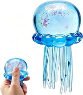 Jellyfish-Shaped Squeeze Toy, Slow-Rebound Stress-Relieving Ball, Soft and Elastic Sensory Stress-Relieving Toy. Squeezing Toys can Effectively Relieve Anxiety and Stress ((Blue))