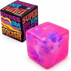 Stress Cube Squishy Toy, 1.97 Inch Slow Rising Fidget Stress Ball with Snowflake Inside, Silent Anxiety Relief Sensory Toy for Adults & Kids, Leakproof Gift-Ready Squeeze Cube