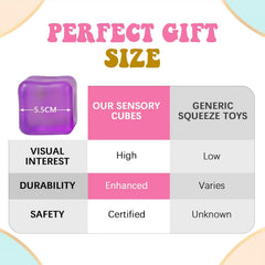 A Set of 4 Compression Squeezing , Soft Stress-Relieving Toys, Four-Color Textured Toys that Help Relieve Anxiety, and a Portable Cubic Squeezing Toy that Helps Concentrate and Relax the Body.