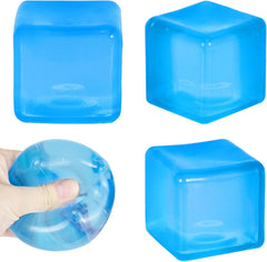 Ice Cube Squishy Stress Ball,1.98"*1.98" Medium Squishy Cube Fidget Toy, Ice Cube Pieces Silent Nice Square Shape Anxiety Sensory Squishy Fidget Toy Slow Rise, Classroom Prizes, Calming(Blue)