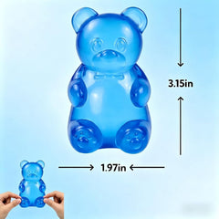 Gummy Bear Squishy Toy, Transparent Squeeze Toy, Stress Relief for Daily Relaxation - Flexible Elastic Decompression - Comfort Venting Fidget Toy for Gifting (Blue)