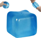 Extra Large Ice Cube Squishy Toy, 7cm (2.75in) Slow Rising Sensory Squeeze Toy for Adults & Kids Ages 3+, Soft TPR Fidget Toy, Durable & Tear-Resistant(Blue)