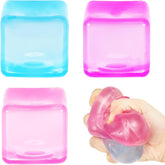 3Pack Ice Cube Stress Ball,Small Cube Fidget Toys,Squishy Cube for Anxiety Relief Stress Reliever,Stress Relief Toys for Adults Kids Children Teens