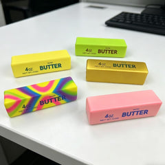 2 Pack Butter Squishy Toys Slow Rising Soft Squeeze Toy Stress Relief Fidget Toys for Kids Party Favors Birthday Gifts Adults Office Desk Toys (Pink)