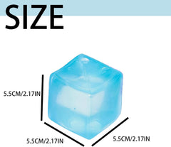 Ice Cube Squishy Stress Balls, Premium Big Block Fidget Cube, Soft Maltose Slow Rising Sensory Toy, Durable Squeeze Anxiety Relief Desk Toys Gift for Birthday (Blue)