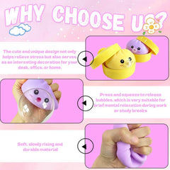 2Pack Dumpling Squishies Set with Steamer, New Bubble-Blowing Squishies, Stretchy Fidget Sensory Squeeze Toy for Adults & Teens