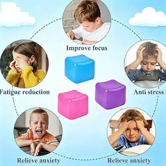 Relief High Density Ice Squeeze Ball, Ice Cube SqueezeToy,Adults Sensory Fidget for Stress Relief,Focus (Pink)