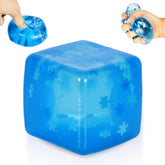 Maltose Squishy Stress Relief Toy, Snowflake Squeeze Ice Cube Fidget, Slow Rising Sensory Stress Ball for Relaxing, Durable TPR Calm Down Toy for Boys Girls Age 3+ (1Pcs, Blue, 1.97inch)