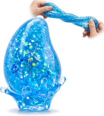 Water Drop Squishy Fidget Toy, Slow Rising Glitter Stress Ball with Sealed TPR Skin, Soft Sensory Squeeze Toy for Stress Relief, Desk Fidget, Classroom Prizes, Party Favors for Teens Adults