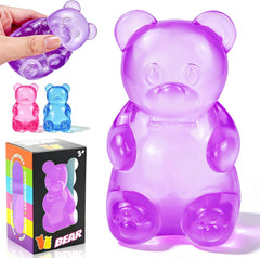 Gummy Bear Taba Squishies Fidget Toys, Stress Ball Relief, Sugar Squishies Gummy Bear Fidget Toys for Kids Adults, Slow Rising Sensory Stress Balls for Birthday Gifts Party Favors (Purple)