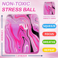 Squishy Fidget Toys Stress Cube, 1.97"*1.97" Stress Balls for Kids Adults Stress Relief, Ice Squishy Cube Sugar Balls, Sensory Toys for Kids with Autism an danxiety Disorder(Pink)