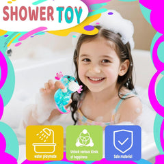 Axolotl Squishy Stress Relief Toy Glitter Fidget Toys Cute Malt Sugar Axolotl Toy Fidget Toys for Kids Youth Adult, Party Favors Anxiety Relief Squishy Toys(Blue)