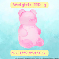 Stress Bear Squishy Ball, Gummy Bear Toy, Sugar Filled Squishy Toys for Kids Stress Relief - High Density Squeeze Balls for Students Calming - Ultra-Soft Decompression Venting Toys