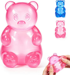 Gummy Bear Squishy,Stress Bear Taba Squishy Toys,Bear Toy Taba Squishy Toys for Adults Stress Relief Squeeze Balls,Sensory Fidget Toys,Valentines Day Gifts Birthday Gifts Party (Pink)