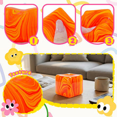 Slow Rising Stress Cube , Dough Stress Balls Soft Fidget Squishy Toys for Anxiety Relief, Pull Stretch Classroom Prize Party Favors Toys for Kids