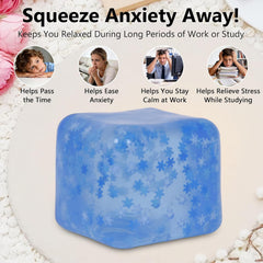 Squishy Ice Cube Fidget Toy 2.75inch/7cm, Sugar Ball Squishy Cube for Kids Adults, Soft Squishies Stress Relief Sensory Toy for Autism, Classroom Prize Toy Party Favor