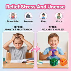 4 Pack Mini Squishy Stress Cube Fidget Toys, Ice Squeeze Cube Sugar Balls, Stress Balls for Kids Adults Squishies Anxiety Stress Relief, Fidgets for Party Favors Classroom Prize