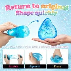 Dream Squishy Drop Fidget Toys Adults, Water Drop Squeeze Toy for Stress Relief, Slow Rising Squishies Sensory Toys with Autism, Malt Sugar Balls Gel Filled Party Favors - Pink