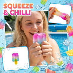 Ice Cream Squishy Toy, Summer Sensory Stress Relief Squeeze Squishy, Popsicle Squishy for Easter Basket Stuffers, Party Favors, Anxiety Relief Everyone, Birthday Gift