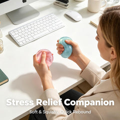 3 Pack Stress Relief Squishy Balls - Soft Squeeze Sensory Toy for Adults, Office Desk Fidget Toys for Tension Relief - Large Maltose Water Ball for Relaxation & Focus, Aesthetic Desk Accessories