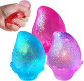 3Pack Fidget Toys for Kids, Dream Squishy Drop - Glitter Squishy Cube Slow Rise Stress Cube for Adults, Glitter Balls Squishies Sugar Mango Fruit Stress Balls for Anxiety Relief
