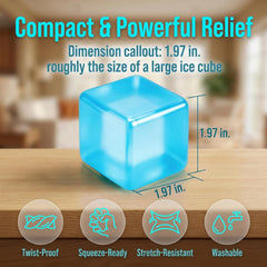 Squishy Ice Cube Stress Balls, Slow Rising Stress Relief Toy, Squeeze Ball Fidget Toys for Adults Teens Boys Girls, Sensory Toys for Kids with Autism, Party Favors Gifts (Blue)