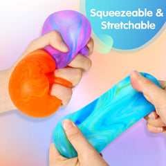 Fidget Toys Squishy Stress Cube, Swirl Stress Balls for Kids Adults Squishies Stress Relief, Ice Squishy Cube Sugar Balls, Sensory Toys for Kids with Autism, Fidgets for Classroom Prize Toys