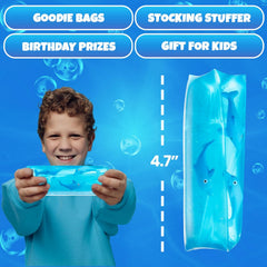 Bedwina Dolphin Water Wiggler Toy - (Pack of 2) 4.75-Inch Water Snake Sensory Fidget Toys & Slippery Water Tube for Birthday Party Favor or Game Prizes for Kids