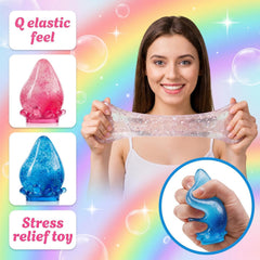 Water Drop Squeeze Squishies, Dream Squishy Drop Squishy Stress Ball, Soft Fidget Stress Ball, 2026 New Slow Rise Relief Fidget Sensory for Anxiety Stress Easter Party Favors (Pink)