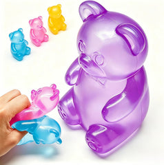 Fidget Toys Gummy Bear , Stress Cube Squishies Anxiety Stress Relief, Ice Squishy Stress Cube-Drop Malt Sugar Balls, Sensory Ball for Kids with Autism (Purple, 1)