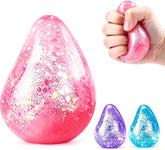 Dream Squishy Drop Fidget Toys Adults, Water Drop Squeeze Toy for Stress Relief, Slow Rising Squishies Sensory Toys with Autism, Malt Sugar Balls Gel Filled Party Favors - Pink