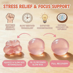 2PCS Coconut Oil Squishy Stress Ball,Handmade Slow Rising Squishy,Non-Sticky Sensory Fidget for Stress Relief Easy to Clean,Improving Focus.