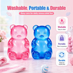 Gummy Bear Squishy,Stress Bear Taba Squishy Toys,Bear Toy Taba Squishy Toys for Adults Stress Relief Squeeze Balls,Sensory Fidget Toys,Valentines Day Gifts Birthday Gifts Party (Pink)