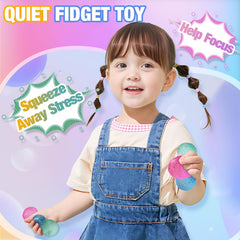 Textured Mini Stress Balls: 9 Pack High Density Solid Squishy Toys, 1.6" Small Sensory Fidget for Kids Adults, Quiet Anxiety Relief Item for Classroom, Malt Sugar Filled, Prizes for Students