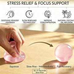 Blue Coconut Oil Stress Ball, Coconut Oil Squishy Ball, Squishy Coconut Oil Stress Ball & Coconut Oil Squishy, Blue Slow Rising Squeeze Toy, Anxiety Relief Fidget, for Office & Daily Use