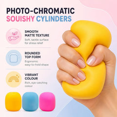 Squeeze Color Changing Squishy Soft Square Malt Sugar Filled Slow Stress Balls, Color Changing Squishy Sensory Toy, Anxiety Relief Shape Fidgets for Pull Stretch Squishy Toy (Pink)