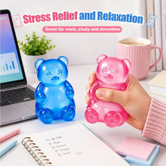Gummy Bear Squishy,Stress Bear Taba Squishy Toys,Bear Toy Taba Squishy Toys for Adults Stress Relief Squeeze Balls,Sensory Fidget Toys,Valentines Day Gifts Birthday Gifts Party (Pink)
