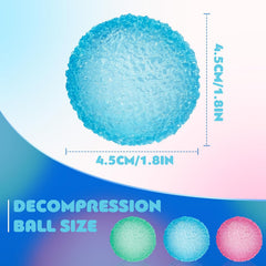 3pc Stress Balls for Adults, Squishy Ball Sensory Textured Memory Gel Fidget Toys for Kids/Adults Hand Exercises, Valentines Day Party Favors Anxiety Relief Squeeze Ball(1.80“)