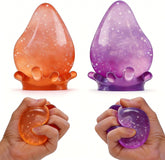 Water Drop Squeeze Squishies, Dream Squishy Drop Stress Ball, Gel-Filled Slow Rise Fidget Toy, Soft Sensory Relief for Anxiety Stress, 2026 New Party Favors (Purple+Orange Color)