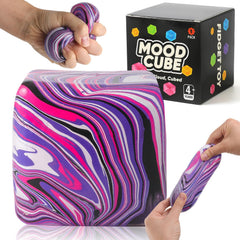 Stress Balls, Squishy Stress Cube for Kids Adults, Squishy Slow Rising Fidget Cube Sensory Toys for Anxiety Stress Relief, High Density Ice Squeeze Ball Cubes for Adults Kids. (Purple)