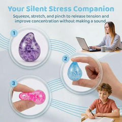Pink Drop Squishies Sugar Stress Ball, Soft Slow Rise Sugar Fidget Toy, Squishy Squeeze Sensory Stress Ball Fidget Toy for Relaxing, Quiet Classroom Prizes & Easter Basket Stuffers