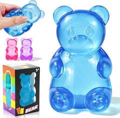 Gummy Bear Fidget Squeeze Toys, Slow Rising Sensory Stress Balls, Gummy Bear Fidget Toys for Kids Adults, Squishies Stress Relief Toys for Birthday Gifts Party Favors, Stocking Stuffers (Blue)