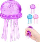 Jellyfish Squishy, Jellyfish Design Squeeze Stress Ball,Squeeze Toys for Anxiety and Stress Relief, Party, Gifts (Purple)