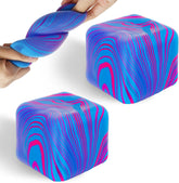 Squishy Stress Cube, Ice Squishy Cube Sugar Balls, Stress Balls for Kids Adults Squishies Stress Relief, Fidgets for Classroom Prize Toys -2 Pack (Two Purple)