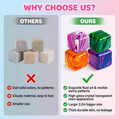 LAHAND 4 Pack Slow Rising Stress Cube,Ice Cube Squishy for Anxiety Stress Relief, Soft Squishy Toys for Party Favors Gifts Classroom Prizes