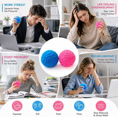 Fuzz Ball Squishy Stress Ball,Soft Fidget Squishy Fuzz Squeeze Ball for Adults,Anxiety Stress Relief Toys,Party Favors Gift for Adults (Pink Ball)