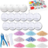DIY Stress Ball Making Kit with 14.1 oz Filler, 16 TPR Skins, Vacuum Tool, 20 Cable Tie for Create ASMR Anxiety Relief Toys Crunchy Relaxing for Adult